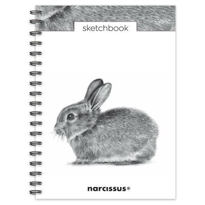 Szkicownik A4/50K gładki na spirali - Królik. Wydawca: Narcissus. SmakLiter.pl Opakowanie Szkicownik A4/50K gładki na spirali - Królik