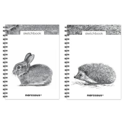 Szkicownik A4/50K gładki na spirali mix. Wydawca: Narcissus. SmakLiter.pl Opakowanie Szkicownik A4/50K gładki na spirali mix