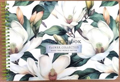 Opakowanie Szkicownik A5/60K gładki Białe kwiaty