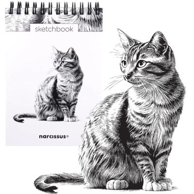 Szkicownik A6/60K na spirali - Kot. Wydawca: Narcissus. SmakLiter.pl Opakowanie Szkicownik A6/60K na spirali - Kot