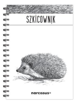 Szkicownik B5 na spirali gładki Jeż. Wydawca: Narcissus. SmakLiter.pl Opakowanie Szkicownik B5 na spirali gładki Jeż