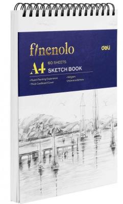 Opakowanie Szkicownik na spirali poziomej A4/60K biały DELI