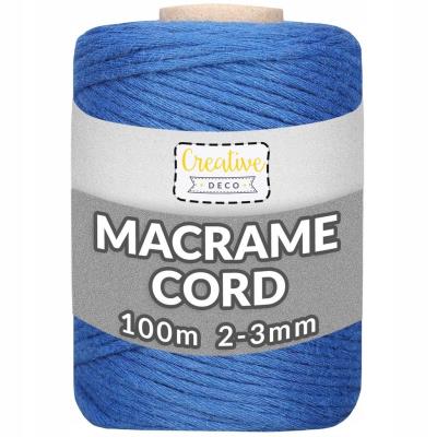 Opakowanie Sznurek do makramy bawełniany 3mmx200m niebieski