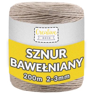Opakowanie Sznurek do makramy bawełniany 3mmx200m piaskowy