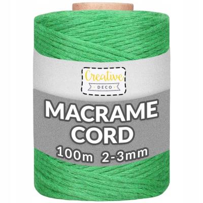 Opakowanie Sznurek do makramy bawełniany 3mmx200m zielony