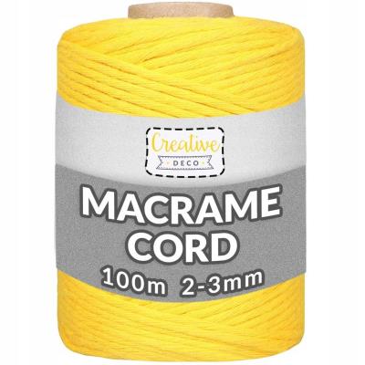 Opakowanie Sznurek do makramy bawełniany 3mmx200m żółty