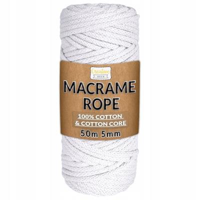 Opakowanie Sznurek do makramy bawełniany 5mmx50m biały gruby