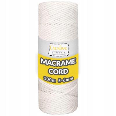 Opakowanie Sznurek do makramy bawełniany 6mmx100m biały gruby