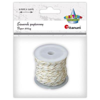 Opakowanie Sznurek papierowy 2mm 10m biało-złoty