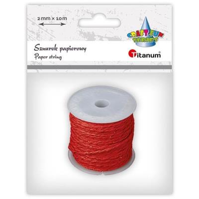 Opakowanie Sznurek papierowy 2mm 10m czerwono-złoty