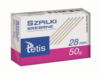 Szpilki 28 mm 50g paczka 10 sztuk. Wydawca: TETIS. SmakLiter.pl Opakowanie Szpilki 28 mm 50g paczka 10 sztuk