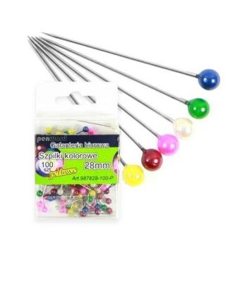 Opakowanie Szpilki 28mm kolorowe perłowe