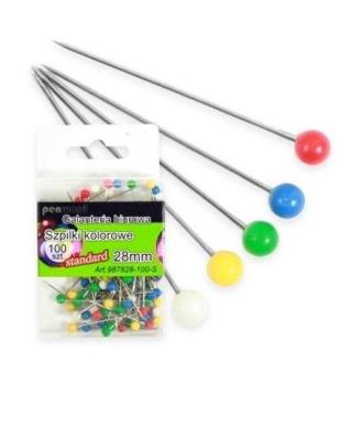 Opakowanie Szpilki 28mm kolorowe standard