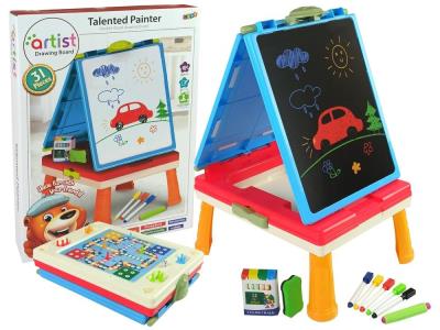 Opakowanie Tablica 3w1 magnetyczno -kredowa niebieska