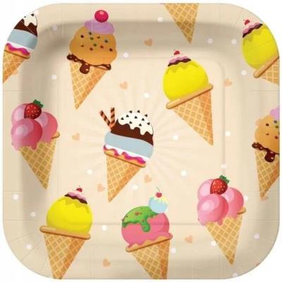 Opakowanie Talerze papierowe kwadratowe eko 23cm 10szt