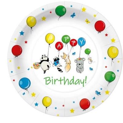 Opakowanie Talerze papierowe okrągłe eko Balony 23cm