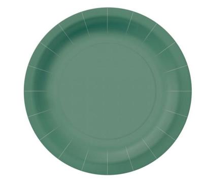 Opakowanie Talerze papierowe okrągłe eko ciemnozielone 23cm