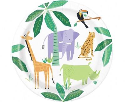 Opakowanie Talerzyki papierowe Animal Safari 23cm 8szt