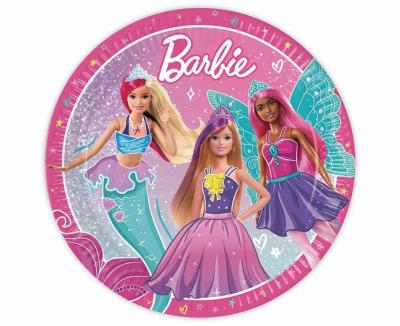Opakowanie Talerzyki papierowe Barbie Fantasy 23cm 8szt