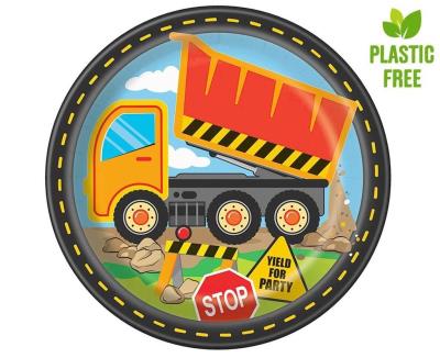 Opakowanie Talerzyki papierowe Budowa 23cm 8szt