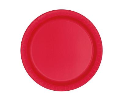 Opakowanie Talerzyki papierowe czerwone 18cm 8szt