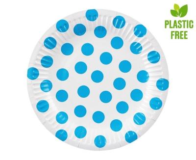 Opakowanie Talerzyki papierowe Groszki błękitne 18cm 6szt