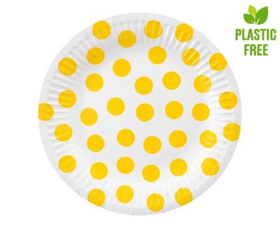 Opakowanie Talerzyki papierowe Groszki żółte 18cm 6szt.