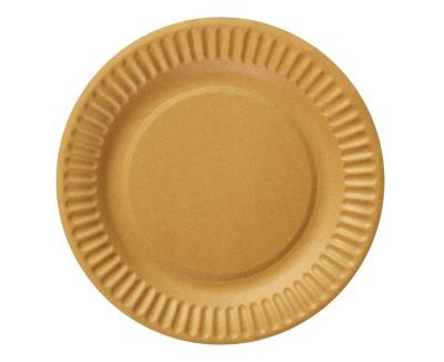 Opakowanie Talerzyki papierowe jednokolorowe złote 18cm 6szt