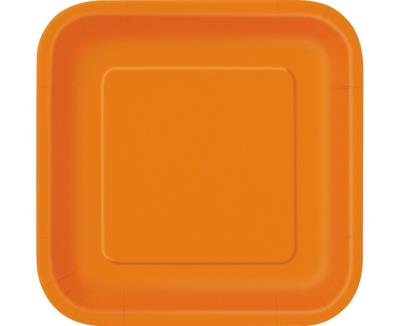 Opakowanie Talerzyki papierowe pomarańczowe 18cm 16szt