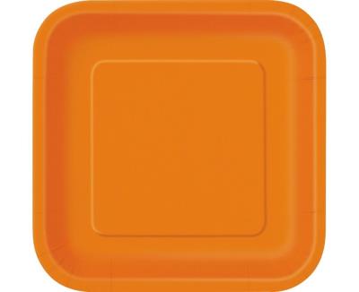 Opakowanie Talerzyki papierowe pomarańczowe 23cm 14szt