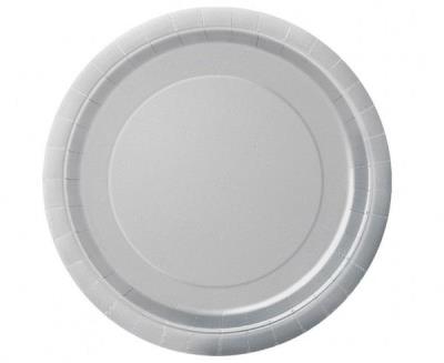 Opakowanie Talerzyki papierowe srebrne 23cm 8szt
