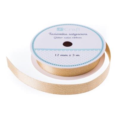 Opakowanie Tasiemka satynowa z brokatem złota 3m