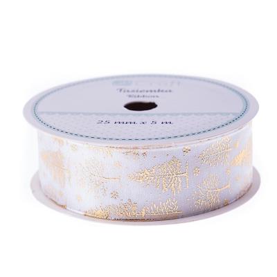 Opakowanie Tasiemka White Christmas 25mmx5m Choinki