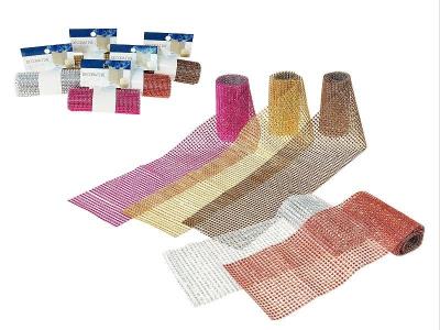 Opakowanie Taśma dekoracyjna, kryształki 120x12cm MIX