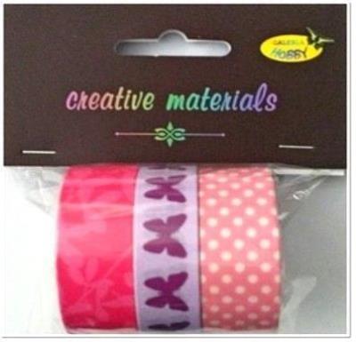 Opakowanie Taśmy samoprzylepne różowe 12-18mm 3szt