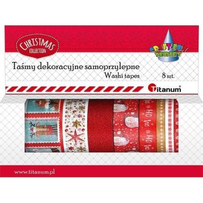 Opakowanie Taśmy washi tape świąteczne 8szt