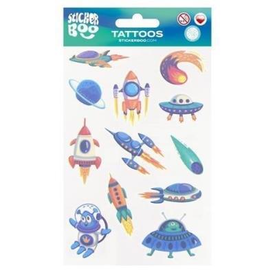 Tatuaże Kosmos. Wydawca: Sticker Boo. SmakLiter.pl Opakowanie Tatuaże Kosmos