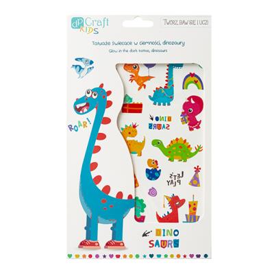 Opakowanie Tatuaże świecące w ciemności dinozaury 2 arkusze