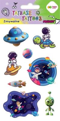 Tatuaże zmywalne Cosmos HAPPY COLOR. Wydawca: GDD. SmakLiter.pl Opakowanie Tatuaże zmywalne Cosmos HAPPY COLOR