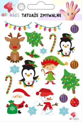 Tatuaże zmywalne dla dzieci Boże Narodzenie 3. Wydawca: All4Kids. SmakLiter.pl Opakowanie Tatuaże zmywalne dla dzieci Boże Narodzenie 3