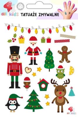 Tatuaże zmywalne dla dzieci Boże Narodzenie 4. Wydawca: All4Kids. SmakLiter.pl Opakowanie Tatuaże zmywalne dla dzieci Boże Narodzenie 4