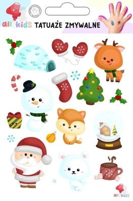 Tatuaże zmywalne dla dzieci Boże Narodzenie 5. Wydawca: All4Kids. SmakLiter.pl Opakowanie Tatuaże zmywalne dla dzieci Boże Narodzenie 5