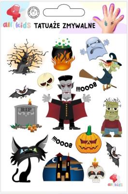 Tatuaże zmywalne dla dzieci Halloween 1. Wydawca: All4Kids. SmakLiter.pl Opakowanie Tatuaże zmywalne dla dzieci Halloween 1