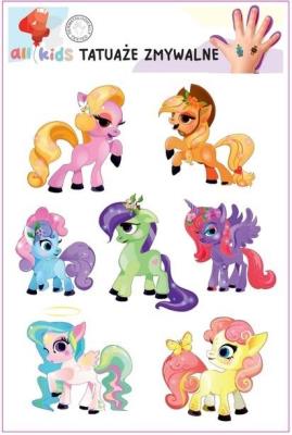 Opakowanie Tatuaże zmywalne dla dzieci Wesołe kucyki