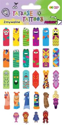 Tatuaże zmywalne Fingers Tattoo HAPPY COLOR. Wydawca: GDD. SmakLiter.pl Opakowanie Tatuaże zmywalne Fingers Tattoo HAPPY COLOR