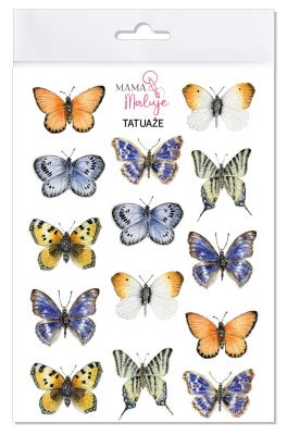 Tatuaże zmywalne Motyle 2. Wydawca: Mama Maluje. SmakLiter.pl Opakowanie Tatuaże zmywalne Motyle 2