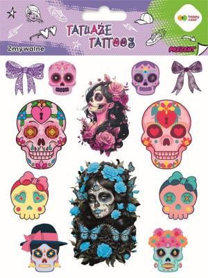 Opakowanie Tatuaże zmywalne Pink skulls HAPPY COLOR