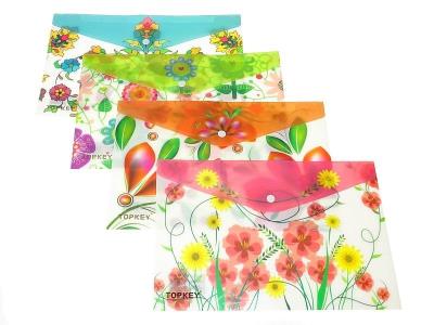 Opakowanie Teczka A4 plastikowa na nit kwiaty (12szt)