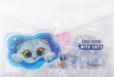 Opakowanie Teczka A4+ plastikowa z klipsem Kotek P0138