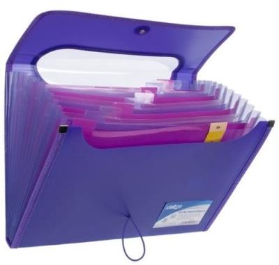 Opakowanie Teczka A4 z 12 przekładkami V-file fiolet STRIGO